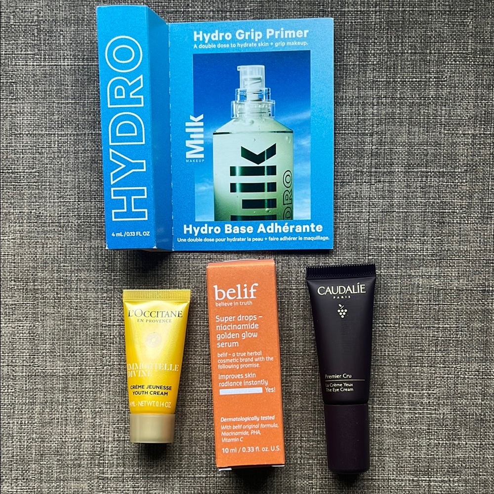 Skincare Mini Lot of 4 Travel Loccitane Caudalie Belif Hydro Milk New